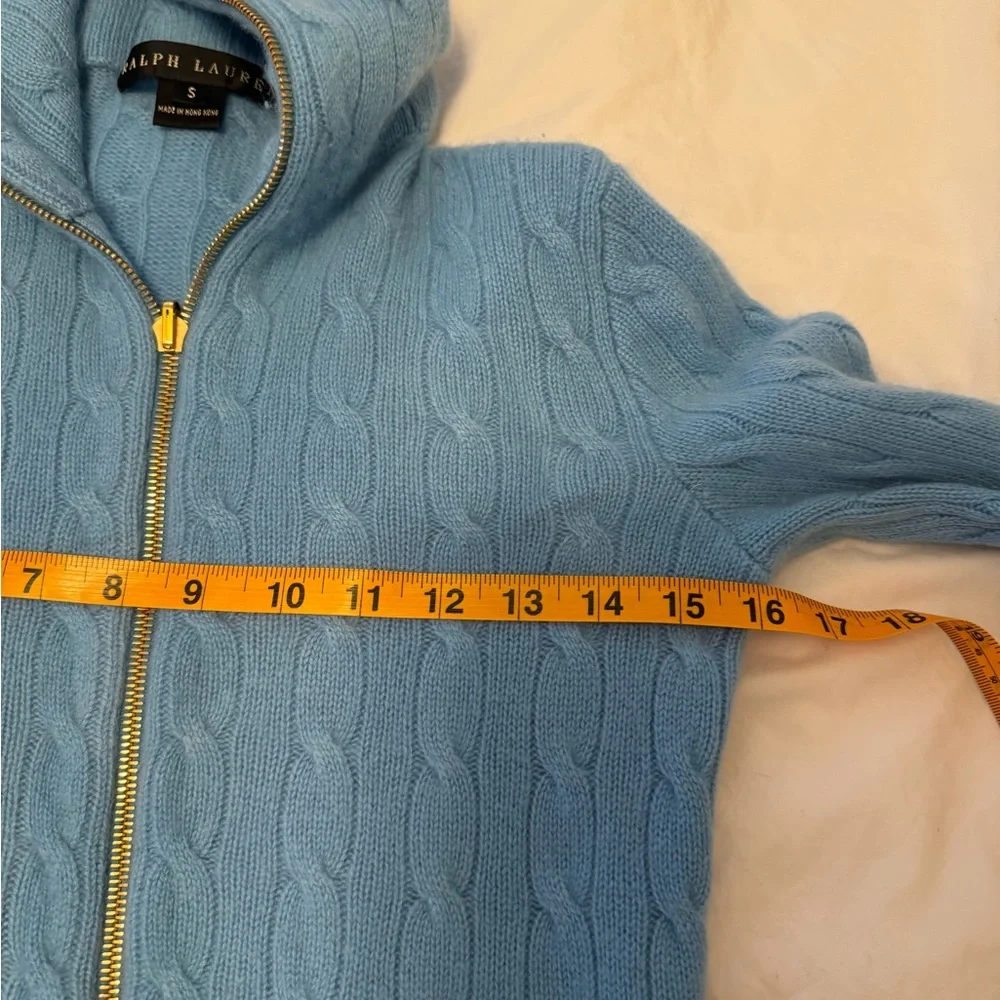 Ralph Lauren Light Blue Turtle Neck Zip Up Sweater - Picture 4 of 6